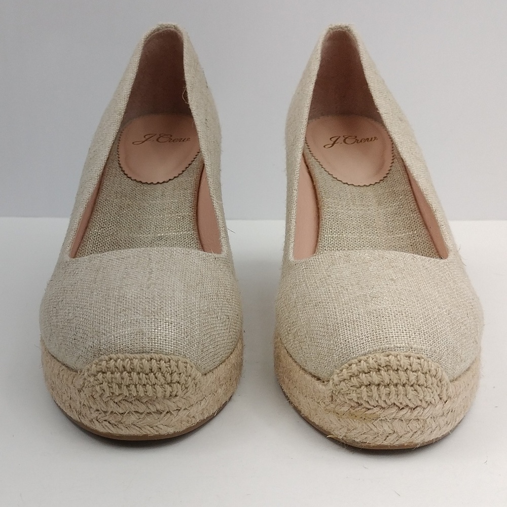 J. Crew Seville Espadrille Wedges In Metallic Canvas - Picture 4 of 11
